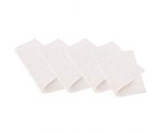 Venilia Weiss Tischset Platzset Tischwäsche Platzdeckchen für Esszimmer gewebt MESH Wellen-Muster Gewebe 4er Set Vinyl, 4 Stk. 45 x 30 cm, 59023, Kunststoff