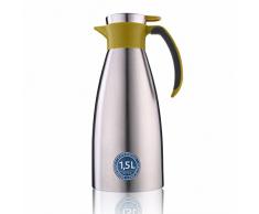 Emsa 514502 Isolierkanne, Edelstahl, 1.5 Liter, Quick Tip Verschluss, 100% dicht, Grün, Soft Grip