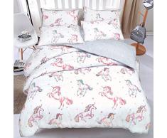 Sleep Down Bettwäsche-Set für Doppelbett, Baumwolle, Weiß/Mehrfarbig