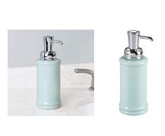 InterDesign 71050EU Hamilton Seifenspender aus Keramik für Küche oder Bad, minze / chrom