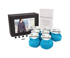 DesignEtte Medium 100 Prozent Ägyptische Baumwolle, Stricken, Chinesische Laternen, Türkis (315