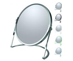 Spirella Schminkspiegel Kosmetikspiegel Badezimmerspiegel Akira 5-Fach VergrÃ¶Ãerung - matt Silber