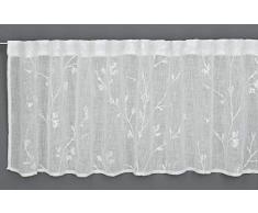 GARDINIA Bistrogardine mit verdeckten Schlaufen, Transparente Schiebegardine, Stickerei, Natur, 140 x 45 cm