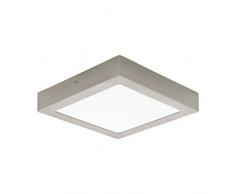 EGLO LED Deckenleuchte Fueva 1, 1 flammige Deckenlampe, Material: Metallguss, Kunststoff, Farbe: Nickel matt, weiß, L: 22,5x22,5 cm, neutralweiß