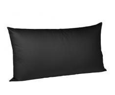 fleuresse Colours Kissenbezug, Mako Satin, schwarz, 40 x 80 cm
