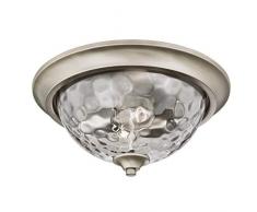 63267 33 cm Deckenleuchte für den Innenbereich, Oberfläche in dunklem Zinn mit rauchgrauem Hammerschlagglas