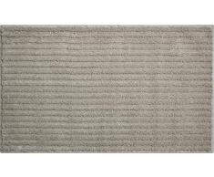 Grund 3D Badteppich 100% Polyester, ultra soft, rutschfest, ÖKO-TEX-zertifiziert, 5 Jahre Garantie, RIFFLE, Badematte 60x100 cm, mineralgrau