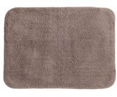 Spirella Badteppich Badematte Duschvorleger 100% Baumwolle Hochflor | flauschig | rutschhemmend | geeignet für Fußbodenheizung | 50x70 cm | Taupe