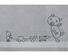 Art for Kids Qualität Label Öko-Tex Standard 100 paintclub Kinder Teppich, 100 Prozent Polypropylen, grau, 135 x 190 cm