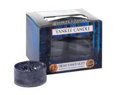 Yankee Candle Dreamy Summer Nights Teelichte, Kerzenwachs, schwarz, 8.4 x 6.1 x 8.4 cm, 12-Einheiten