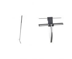 Sealskin Bodenwischer Deluxe, Abzieher aus Edelstahl, Griff aus Silikon für Guten Halt und Schutz + Duschabzieher Deluxe, Glaswischer inklusive flexiblem Halter, Edelstahl poliert