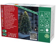 Konstsmide 6391-190 LED Lichterkette Diamantenlametta / für Innen (IP20) / VDE geprüft / 12V Innentrafo / 200 warm weiße Dioden / silberfarbener Draht