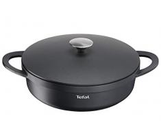 Tefal E21872 Trattoria Servierpfanne, mit Gussdeckel, antihaftbeschichtet, 28 cm, schwarz