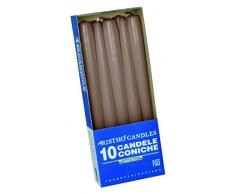 CERERIA DI Giorgio risthò Kerzen konisch-Kerzenhalter, Wachs, Taupe, 2.2 x 25 cm, 10 Stück