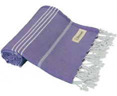 Bersuse 100 % Baumwolle – Anatolia türkisches Handtuch – Bad Strand Fouta Pestemal – klassisch gestreiftes Pestemal – 94 x 178 cm, dunkelviolett
