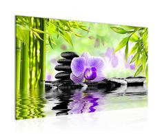 Runa Art Bild Orchidee Feng Shui Wandbild Vlies - Leinwand Bilder XXL Format Wandbilder Wohnzimmer Wohnung Deko Kunstdrucke Violett 1 Teilig - Made IN Germany - Fertig zum Aufhängen 502014b