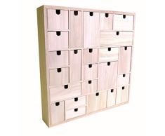 Artemio Adventskalender zum Dekorieren, geometrisches Muster, Holz, 40 x 40 x 6,5 cm