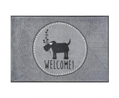Wash + Dry Herr Just-Welcome Fußmatte, Acryl, grau, 50 x 75 x 0.9 cm