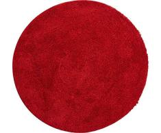 Grund Badteppich 32 mm 100% Polyacryl, ultra soft, rutschfest, ÃKO-TEX-zertifiziert, 5 Jahre Garantie, LEX, Badematte 80 cm rund, rubin