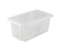 keeeper Aufbewahrungsbox mit Dreh-/Stapelsystem, 35 x 20,5 x 15 cm, 7 l, Emil, Transparent