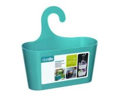 Duschkorb Petrol blau mit Haken zum Einhängen Duschregal Badregal Bad Utensilo Hängeregal