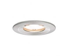 Paulmann Leuchten Paulmann 93626 LED Nova Einbaustrahler rund Deckenspot 7W Einbaulampe GU10 dimmbar Einbaulicht IP65 strahlwassergeschützt Einbauleuchte, Aluminium, 7 W, Eisen gebürstet