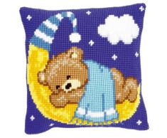 Vervaco Kreuzstichkissen/Stickkissen vorgedruckt, blau