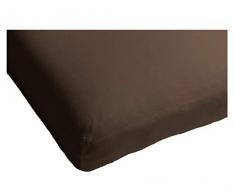 Heckett Lane 100% Baumwolle Perkal Spannlaken Topper 160x200+12 cm. Chocolate Brown