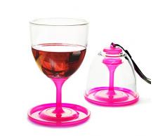 Asobu VT13-9228 StackNGo Unzerbrechliche Weingläser, Pink, 2 Stück