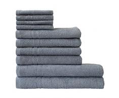 Dyckhoff Kristall Handtuch-Set, Baumwolle, steingrau, 26 x 36 cm