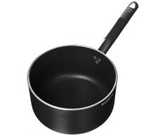 Töpfe Agnelli Alblack Kochtopf, Aluminium, Dicke 5 mm, 10 mm Induktions Fund, schwarz, 24 cm