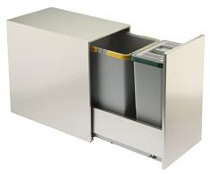 ELLETIPI Street 2.0 PA2 inl424326 a Mülleimer Mülltrennung, ausziehbar Edelstahl für Base, Stahl, 26 x 43 x 40 cm