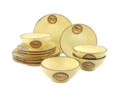 Creatable Serie Organic BBQ Geschirrset Tafelservice, 12 teilig, Stein, Beige, 34 x 34 x 34 cm, Einheiten