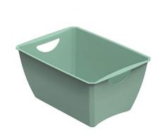 Rotho Eco Lounge Aufbewahrungsbox 11l, Kunststoff (PP), Grün, 11 Liter (37 x 26 x 18 cm)