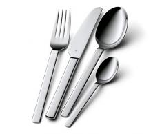 WMF Dune Besteckset, 6 Personen, 24-teilig, Monobloc-Messer, Cromargan Edelstahl poliert, glänzend, spülmaschinengeeignet