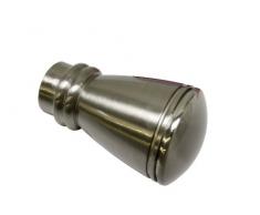 GARDINIA Endknöpfe für Gardinenstangen, 2 x Endstück Siro, Serie Chicago, Metall, Edelstahl-Optik, Durchmesser 20 mm