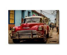 Premium Textil-Leinwand 90 x 60 cm Quer-Format Kuba Nostalgie: Oldtimer in Trinidad | Wandbild, HD-Bild auf Keilrahmen, Fertigbild auf hochwertigem Vlies, Leinwanddruck von Carsten Krüger
