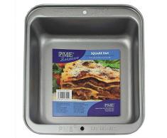 PME CSB103 Quadratische antihaftbeschichtete Backform aus Edelstahl 204 x 46 mm, Silver, 24.8 x 22 x 4.6 cm