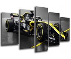 Wandbild - Formel 1 Auto, Renault R.S.18, Renault F12018, Carlos Sainz, Nico Hulkenberg, 165 x 62 cm, Holzdruck - XXL Format - Kunstdruck, ref.27110