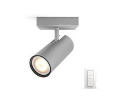 Philips Hue LED Buratto Spot inkl. Dimmschalter, dimmbar, alle Weißschattierungen, steuerbar via App, silber, kompatibel mit Amazon Alexa (Echo, Echo Dot)