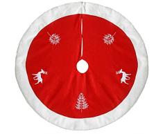 WeRChristmas 122 cm Rentier Weihnachtsbaum Rock Dekoration, Rot/Weiß