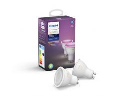 Philips Hue White & Color Ambiance GU10 LED Lampe Doppelpack, dimmbar, bis zu 16 Millionen Farben, steuerbar via App, kompatibel mit Amazon Alexa (Echo, Echo Dot), 2er Pack