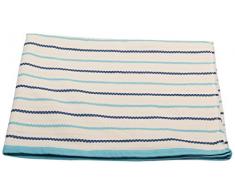 David Fussenegger Riva Baumwolldecke Streifen, 140x200 cm, Baumwoll-Mischgewebe, Blau Gestreift, 200 x 140 cm
