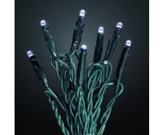 Hellum 560411, 40-tlg. LED - Lichterkette, weiÃe LED, Innen- und AuÃenbeleuchtung, Fassungsabstand: 10 cm, Zuleitung 10m, GL: 13,90m, Kabel grün, inkl. Trafo