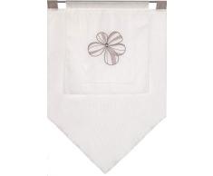 Startex Design-Kuvertstore 2230 60x90 cm Küchengardine, Polyester, Weiß/Braun, 60 x 90 cm