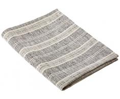 LinenMe 100 x 137 cm Badetuch Schwarz Leinen Multistripe 0076701
