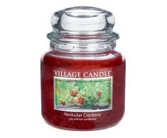 Village Candle Nantucket Preiselbeere Duftkerze im Glas, 454 g, rot, 11 x 10.1 cm