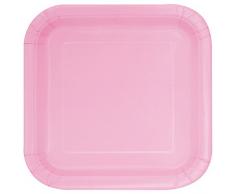 Unique Party Supplies quadratisch Party Teller, 14 Stück 22,2 cm