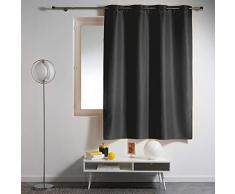 Douceur d‘Intérieur Essentiel Ösenschal, Kunststoff / Polyester, Keramik, schwarz, 140 x 180 cm