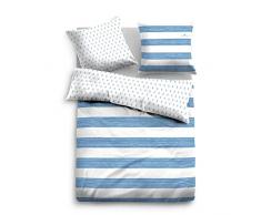 TOM TAILOR 0069890 Satin Bettwäsche Garnitur mit Kopfkissenbezug (Baumwolle) 1x 155x220 cm + 1x 80x80 cm, weiß